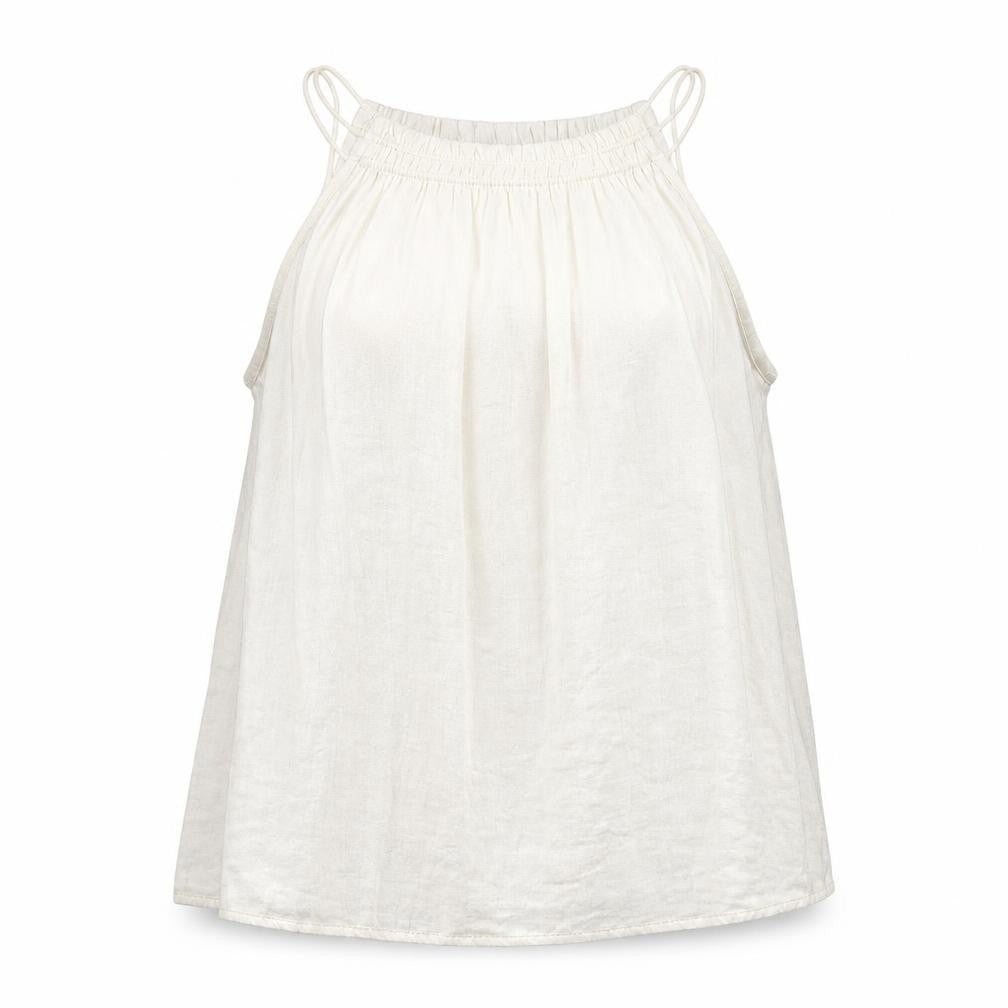 Marks & Spencer Womens Ivory Polyester Basic Tank Size 12 Round Neck - Shirred neckline detail