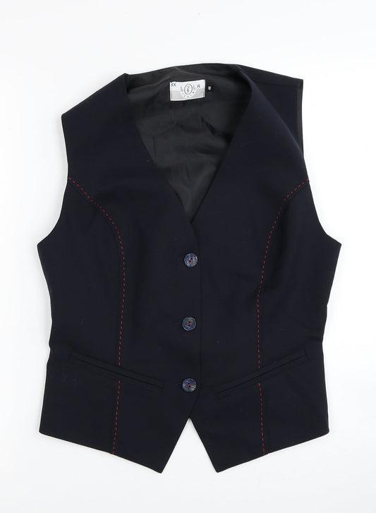 Lola Mens Blue Polyester Jacket Suit Waistcoat Size 36