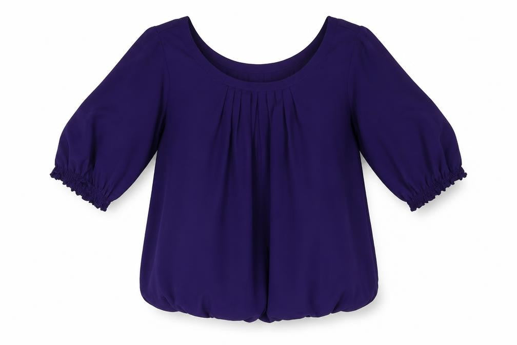 Marks & Spencer Womens Purple Polyester Basic Blouse Size 8 Scoop Neck
