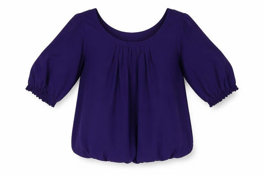 Marks and Spencer Womens Purple Polyester Basic Blouse Size 8 Scoop Neck
