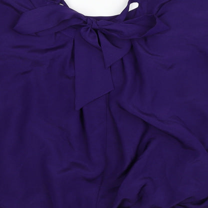 Marks & Spencer Womens Purple Polyester Basic Blouse Size 8 Scoop Neck