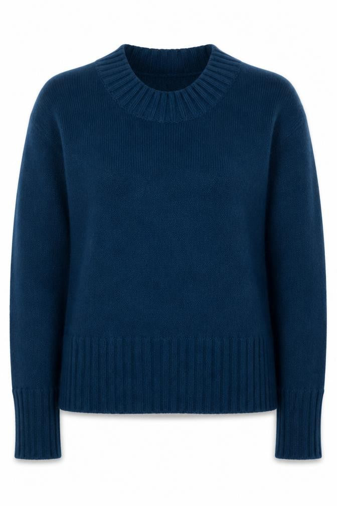 Paraphrase Womens Blue Scoop Neck Nylon Pullover Jumper Size S