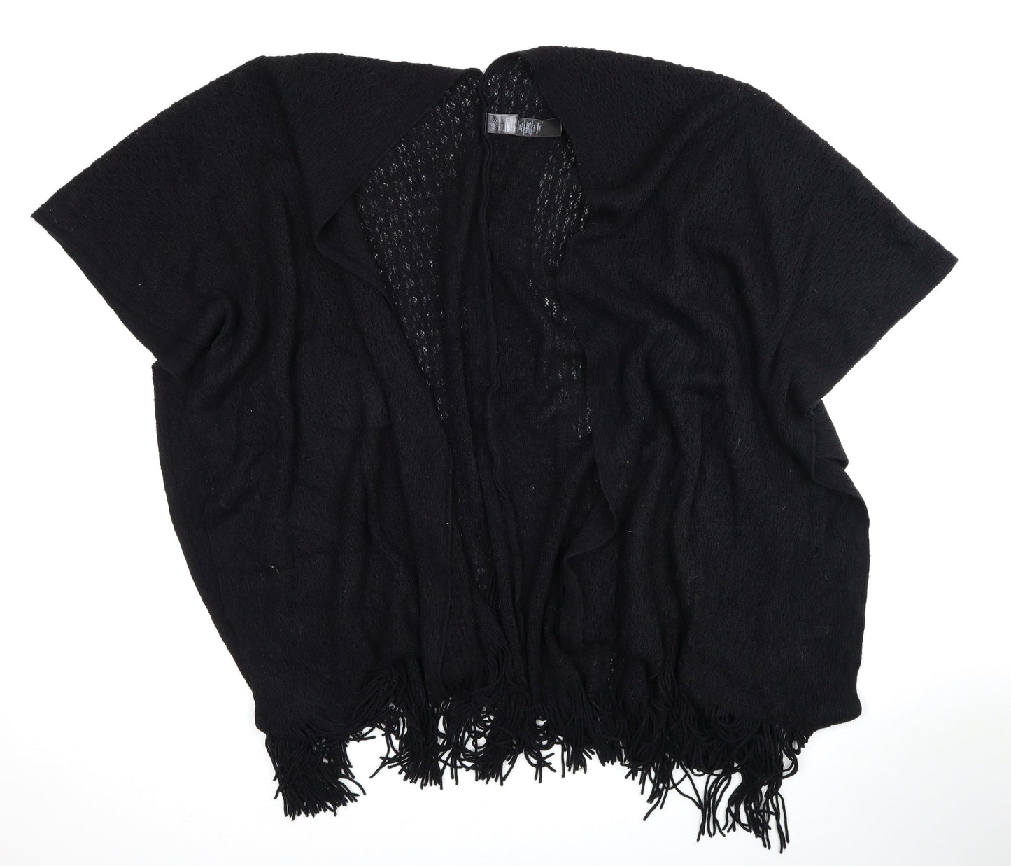 Marks and Spencer Womens Black V-Neck Acrylic Wrap Jumper One Size