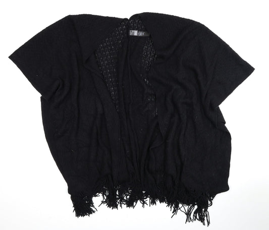 Marks and Spencer Womens Black V-Neck Acrylic Wrap Jumper One Size