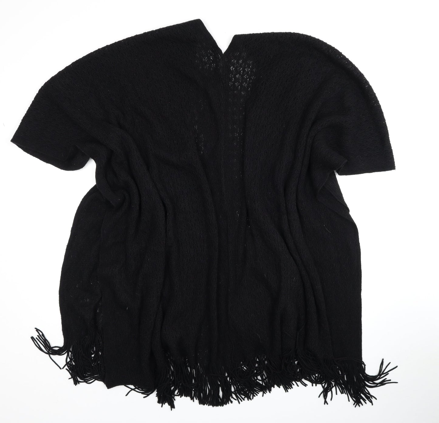Marks and Spencer Womens Black V-Neck Acrylic Wrap Jumper One Size