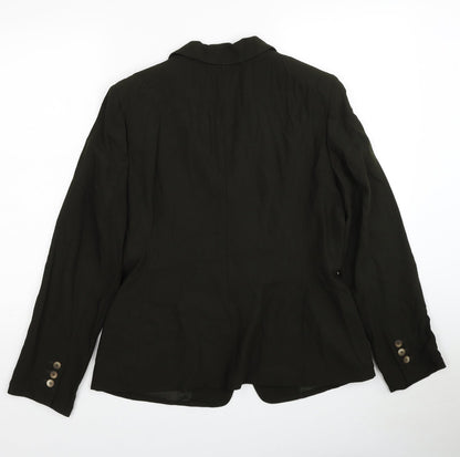 Anne Klein Womens Green Jacket Blazer Size 10 Button