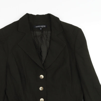 Anne Klein Womens Green Jacket Blazer Size 10 Button