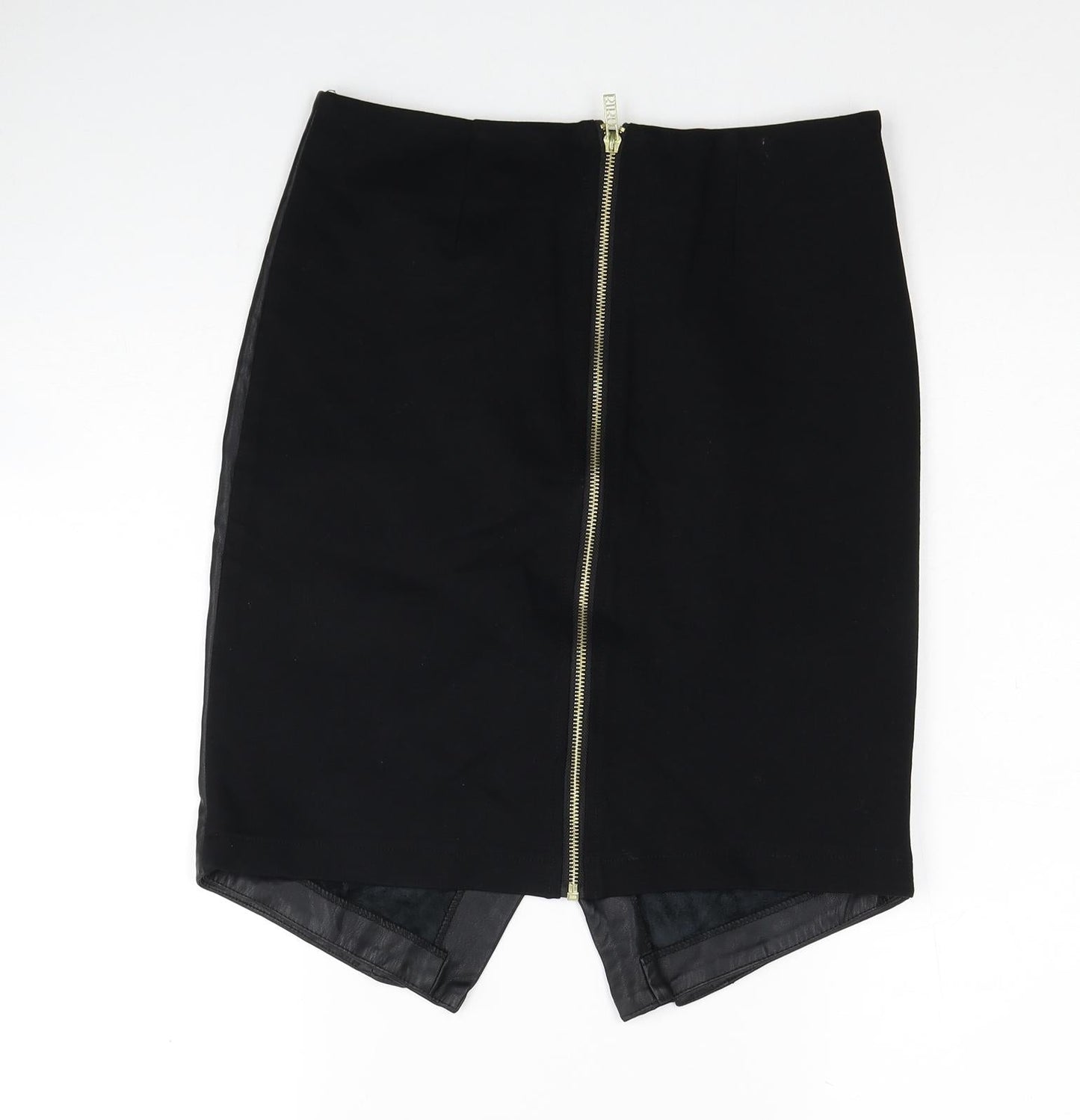 BiBA Womens Black Polyester A-Line Skirt Size 8 Zip