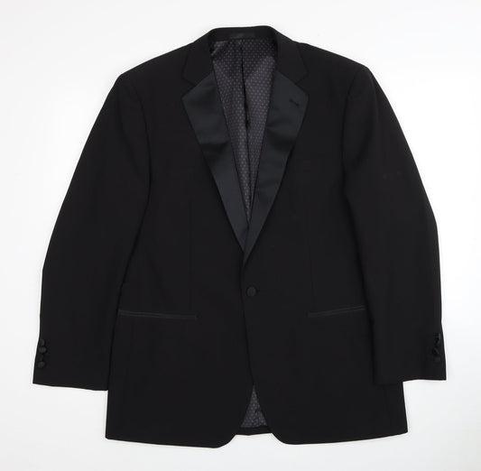 1860 Limited Edition Mens Black Wool Jacket Blazer Size 40