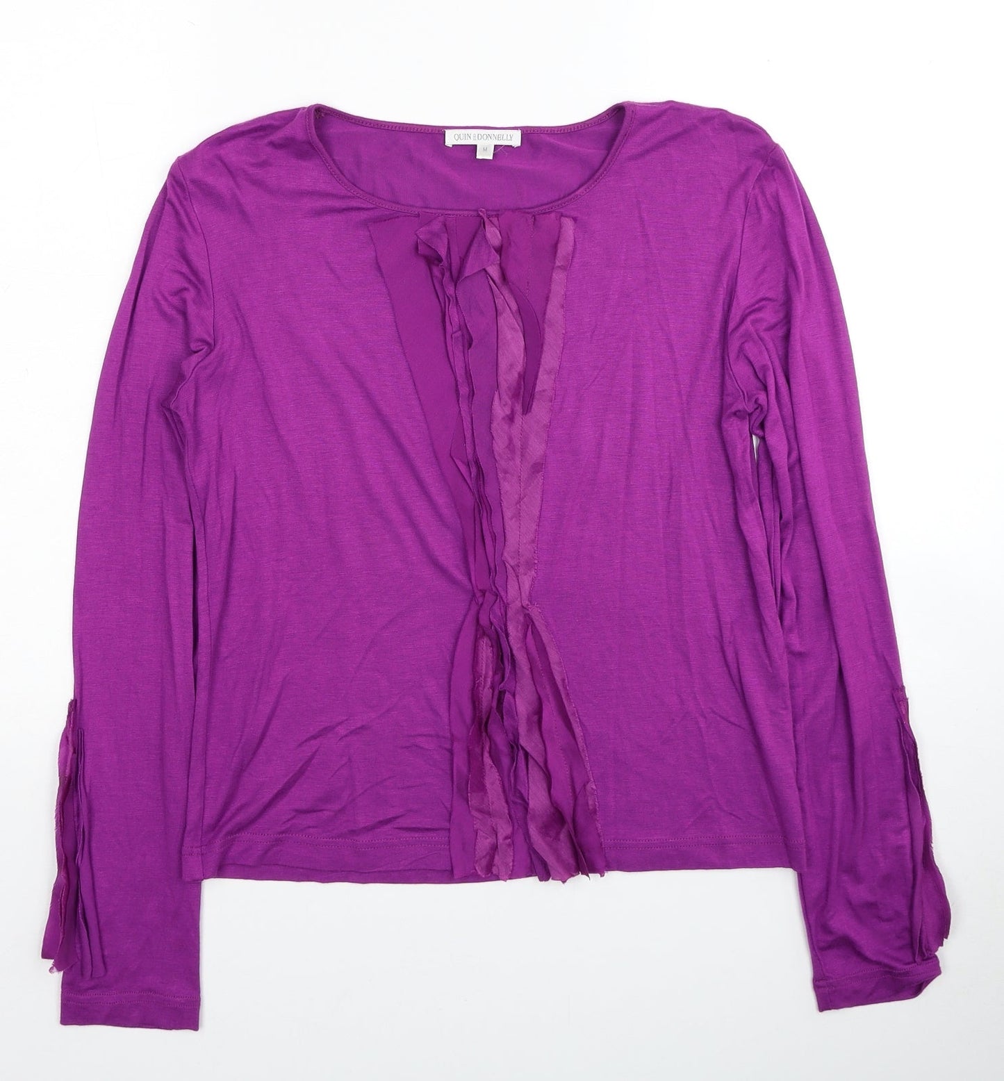 Quin & Donnelly Womens Purple Viscose Basic Blouse Size M Round Neck