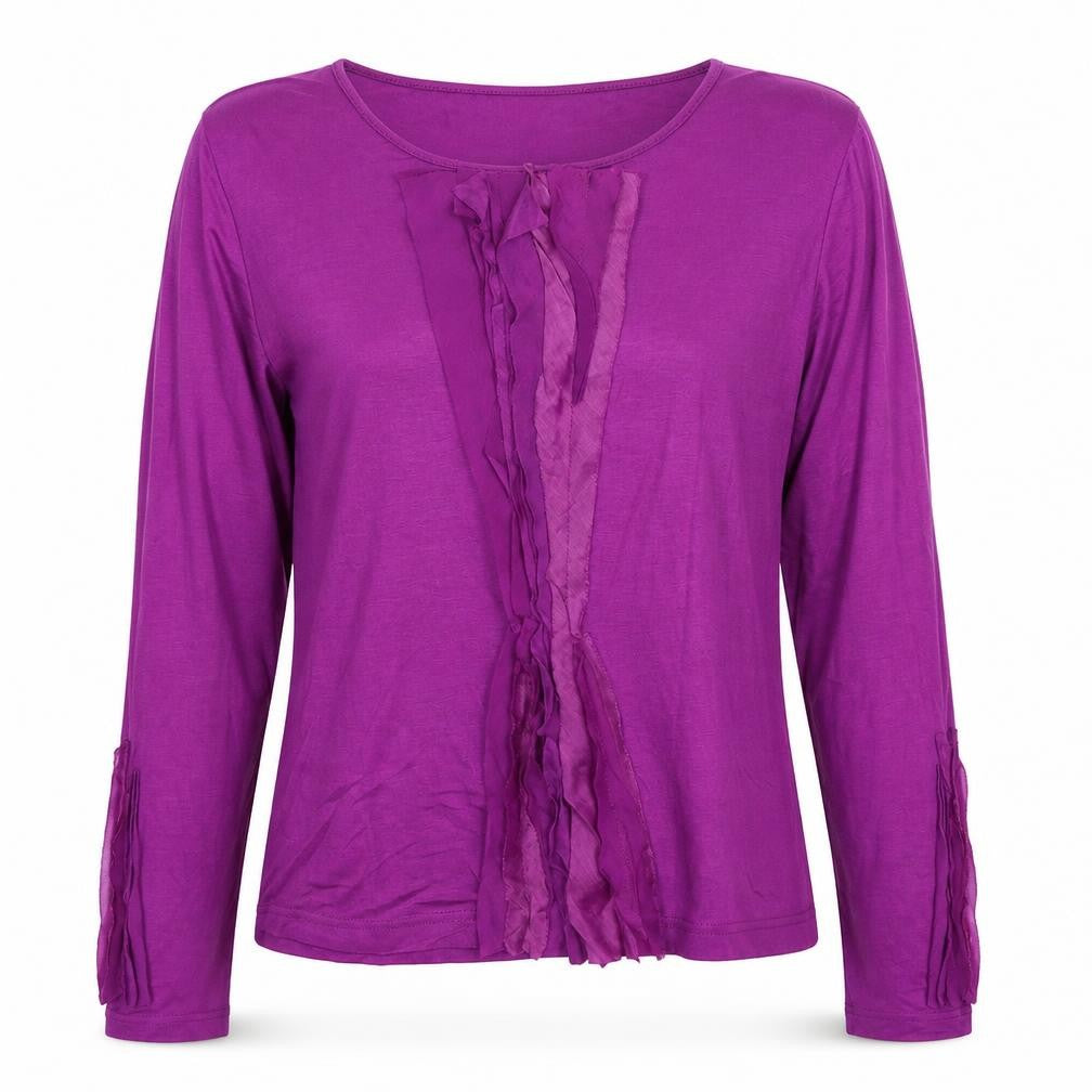 Quin & Donnelly Womens Purple Viscose Basic Blouse Size M Round Neck