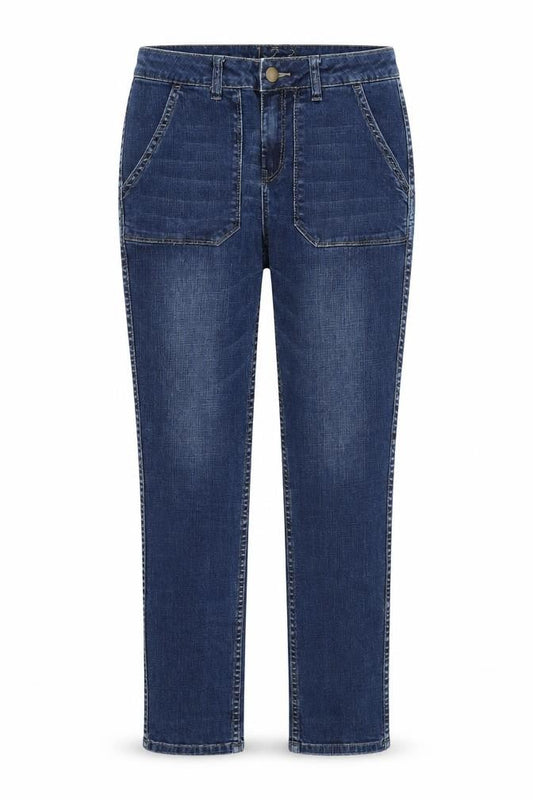 1.2.3 Womens Blue Cotton Skinny Jeans Size 10 Regular Zip
