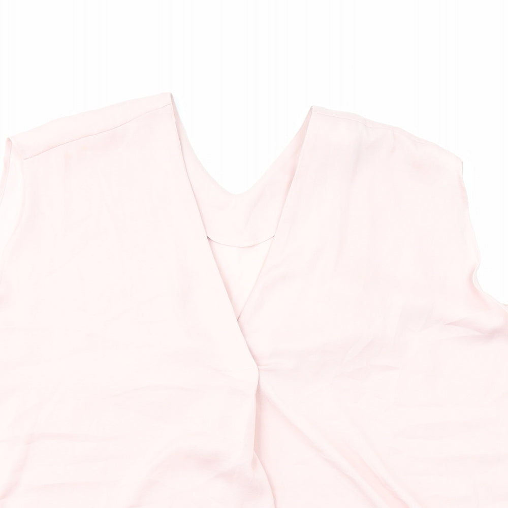Marks and Spencer Womens Pink Polyester Basic Tank Size 20 V-Neck
