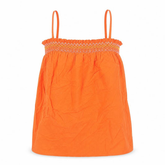 Marks and Spencer Womens Orange Cotton Camisole Blouse Size 8 Square Neck