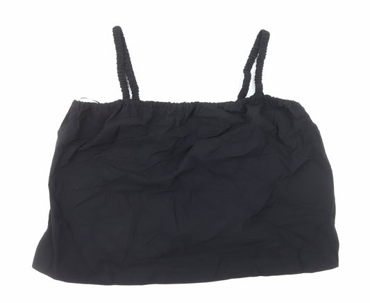Marks and Spencer Womens Black Cotton Cropped Tank Size 20 Square Neck