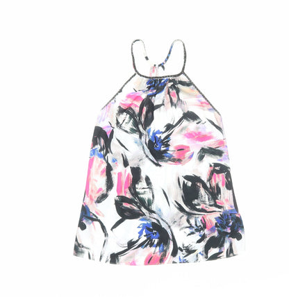 Warehouse Womens Multicoloured Floral Polyester Basic Tank Size 6 Round Neck