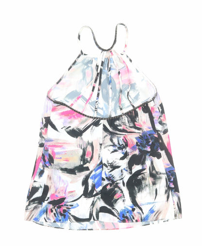 Warehouse Womens Multicoloured Floral Polyester Basic Tank Size 6 Round Neck