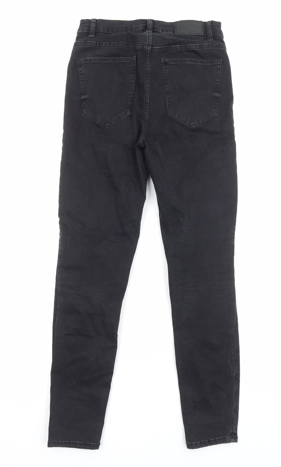 Zara Womens Black Cotton Skinny Jeans Size 8 Regular Zip