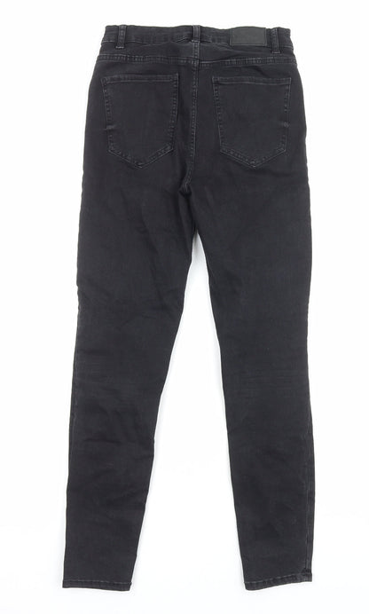 Zara Womens Black Cotton Skinny Jeans Size 8 Regular Zip