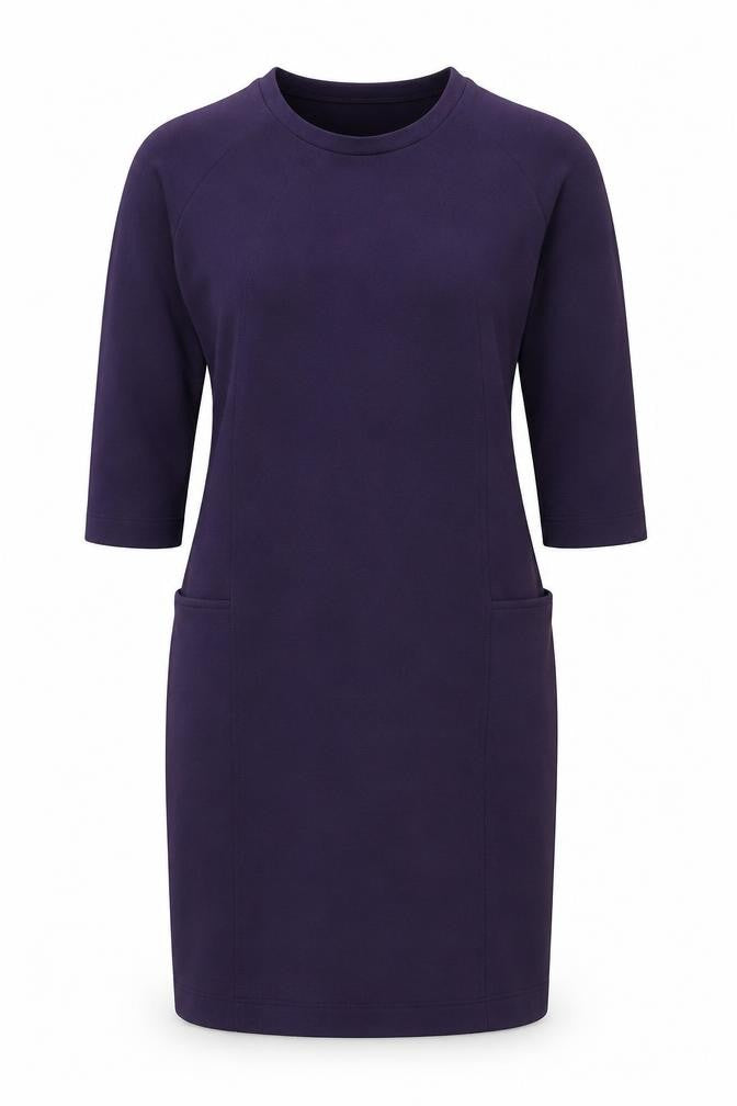 Lily ella Womens Purple Polyester Sheath Size 14 Round Neck Pullover
