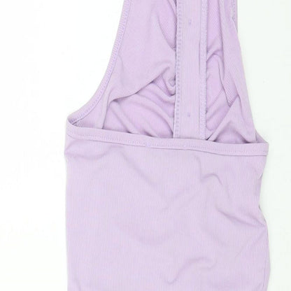 SHEIN Womens Purple Polyester Bodycon Size S Halter Button