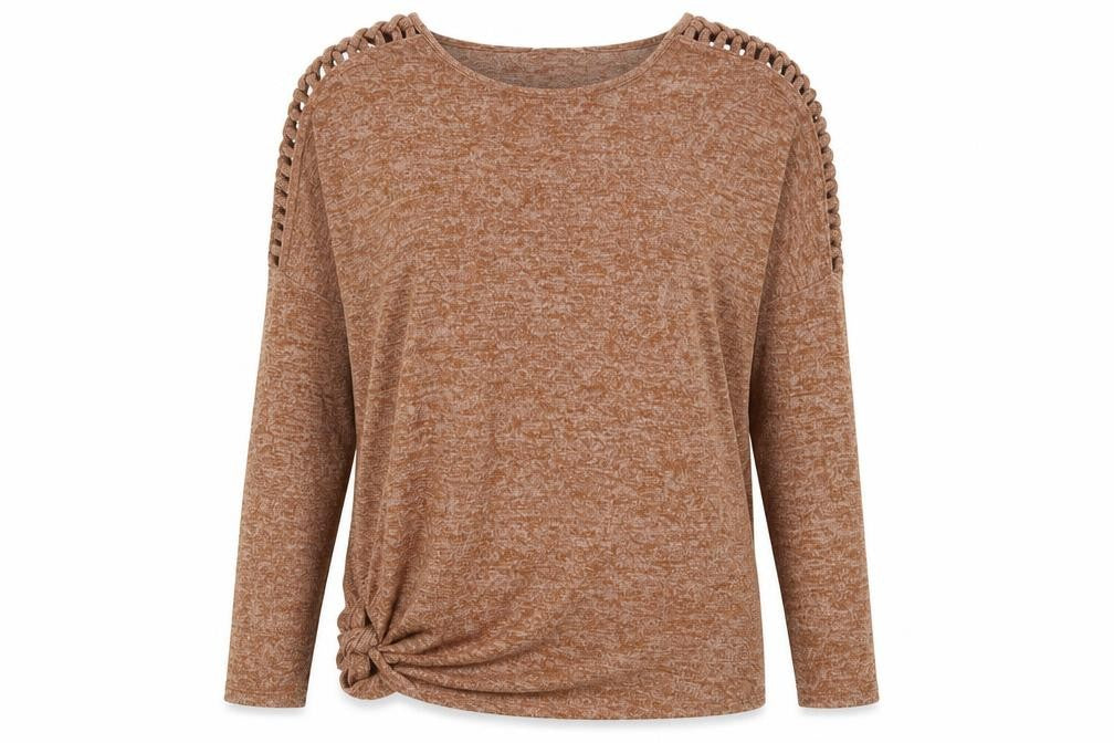PEP&CO Womens Orange Round Neck Polyester Pullover Jumper Size 10