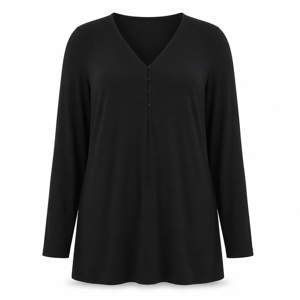 Mango Womens Black Polyester Basic Blouse Size 12 V-Neck