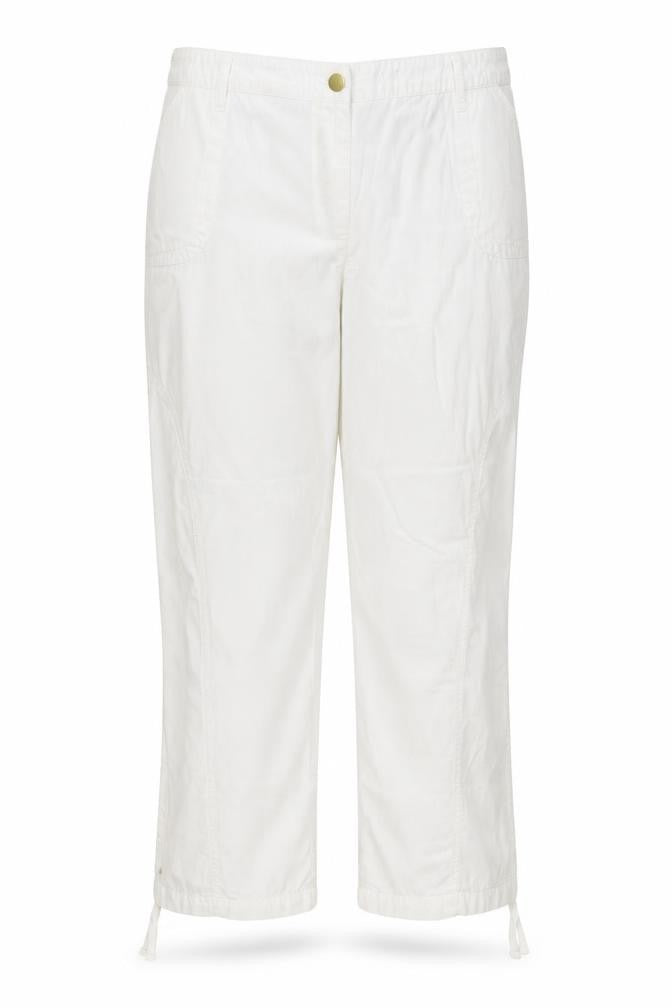 Savoir Womens White Cotton Trousers Size 20 Regular Zip