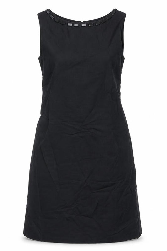 Zara Womens Black Polyester Shift Size M Boat Neck Zip