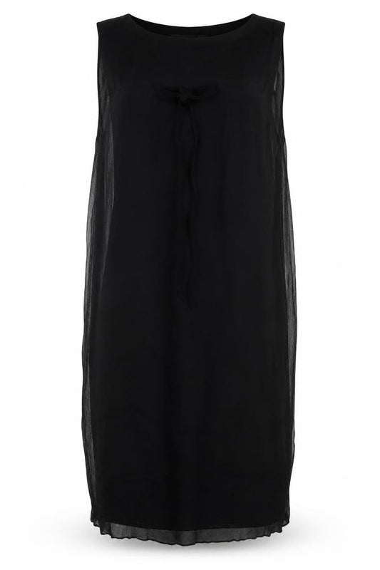 Great Plains Womens Black Viscose Tank Dress Size L Boat Neck Pullover