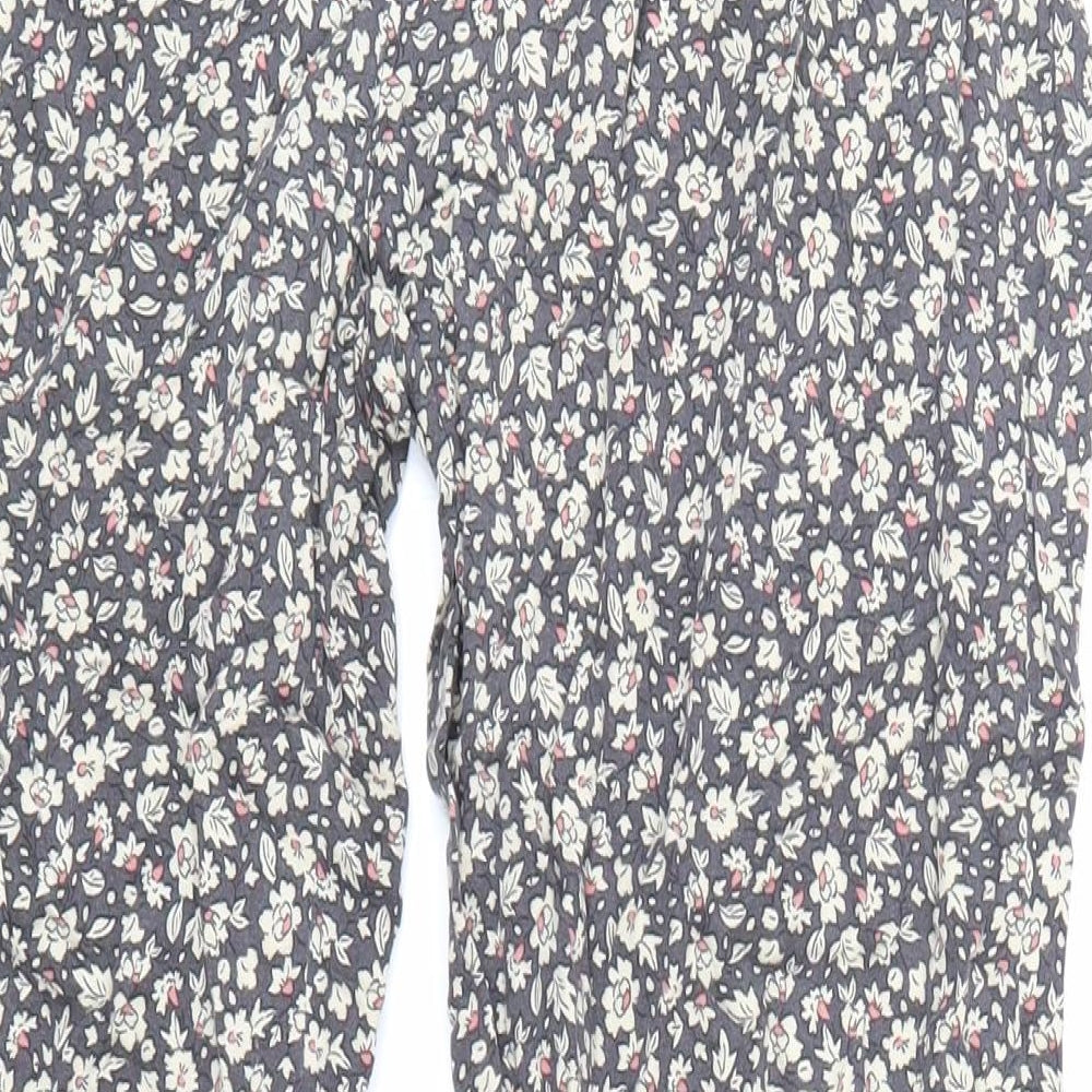 Preworn Womens Grey Floral Viscose Trousers Size 2XS L24 in Regular