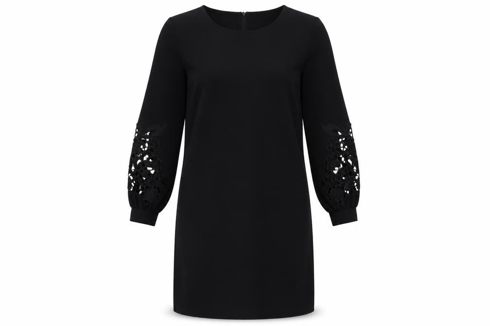 H&M Womens Black Polyester Shift Size 10 Boat Neck Pullover