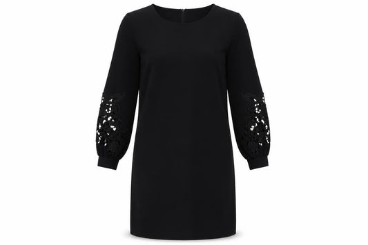 H&M Womens Black Polyester Shift Size 10 Boat Neck Pullover