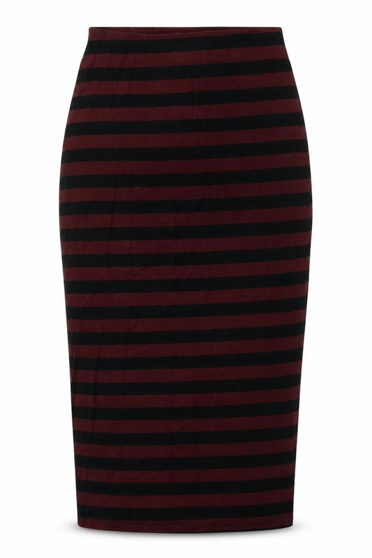 Dorothy Perkins Womens Red Striped Polyester Straight & Pencil Skirt Size 8