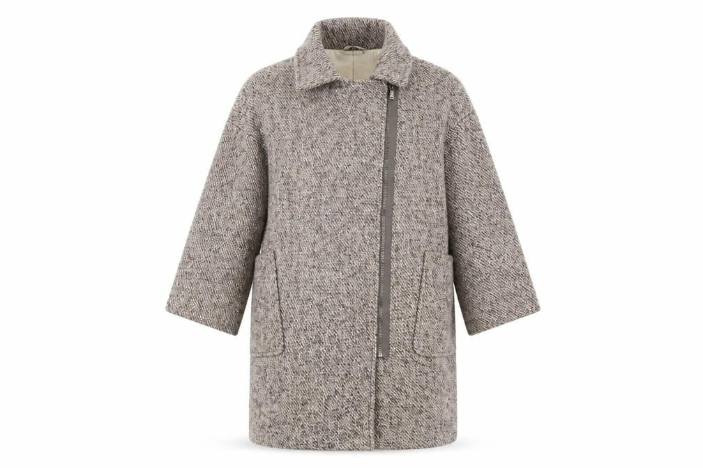 Zara Womens Brown Overcoat Coat Size S Zip