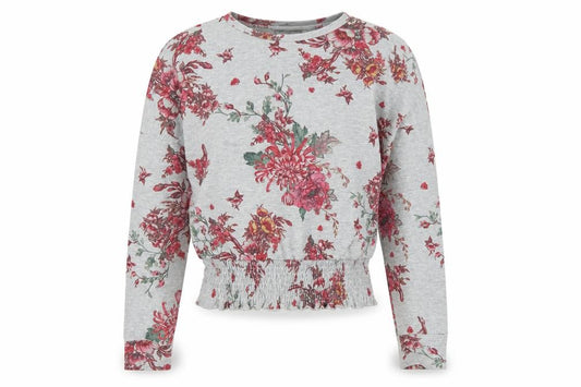 Marks and Spencer Womens Grey Floral Elastane Pullover Sweatshirt Size 12 Pullover