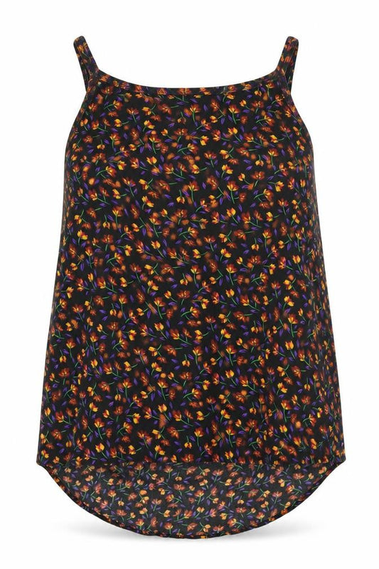 Primark Womens Black Floral Polyester Camisole Tank Size 8 Boat Neck