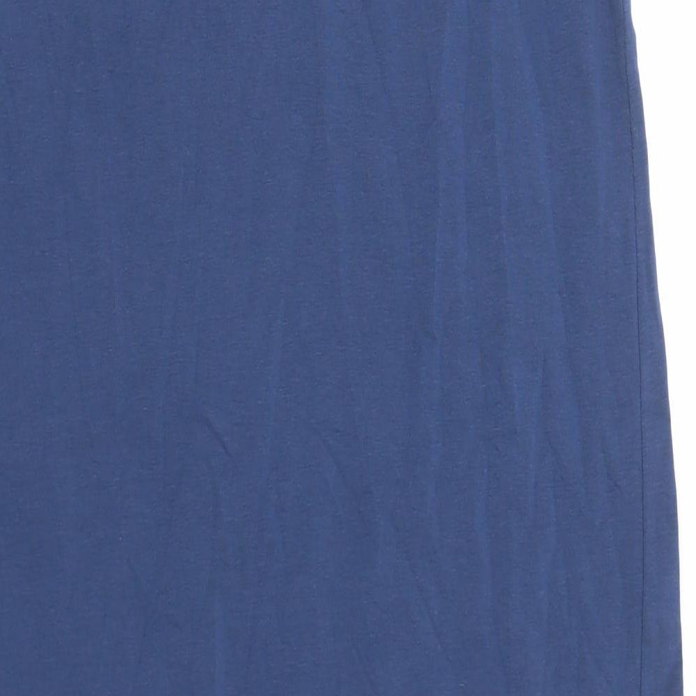 Ikiler Womens Blue Geometric 100% Cotton Shift Size L V-Neck Pullover