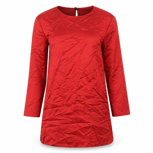 Zara Womens Red Polyester Mini Size M Round Neck Zip