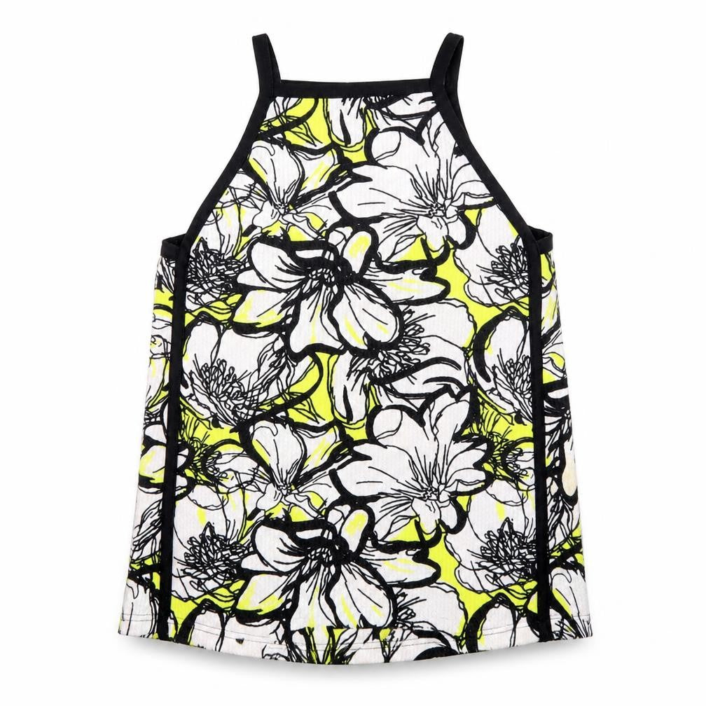 River Island Womens Black Floral Polyester Basic Tank Size 14 Square Neck