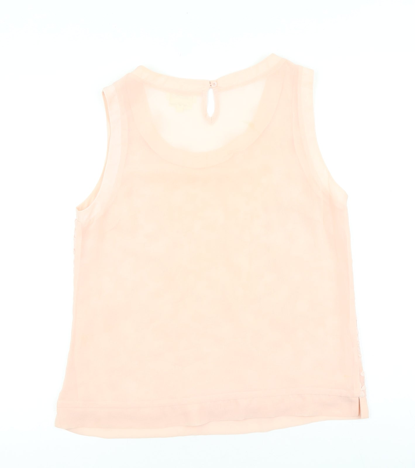NEXT Womens Pink Floral Polyester Basic Tank Size 12 Scoop Neck