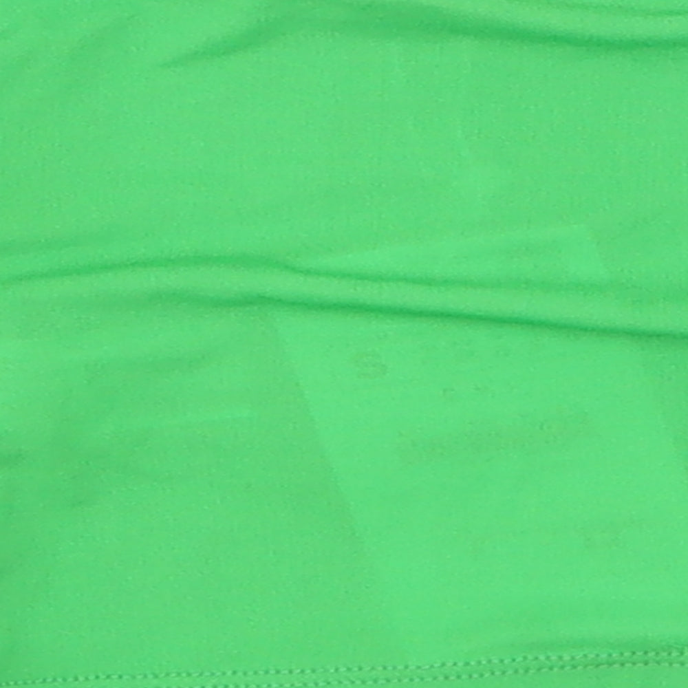 Zara Womens Green Polyester Cropped T-Shirt Size S Off the Shoulder