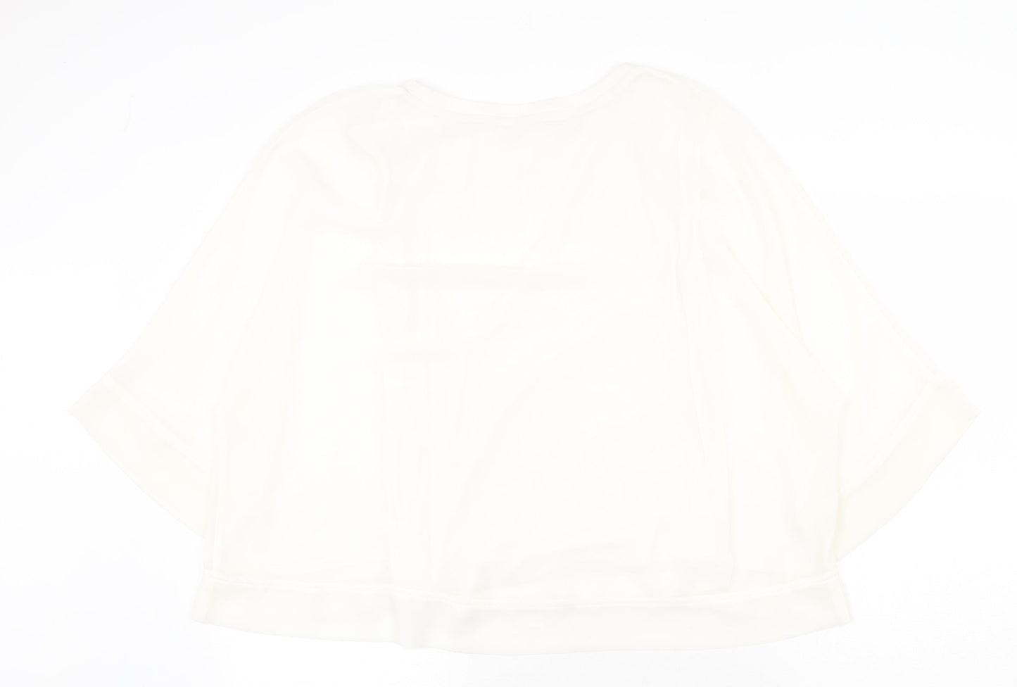 Zara Womens White Polyester Basic Blouse Size M Boat Neck