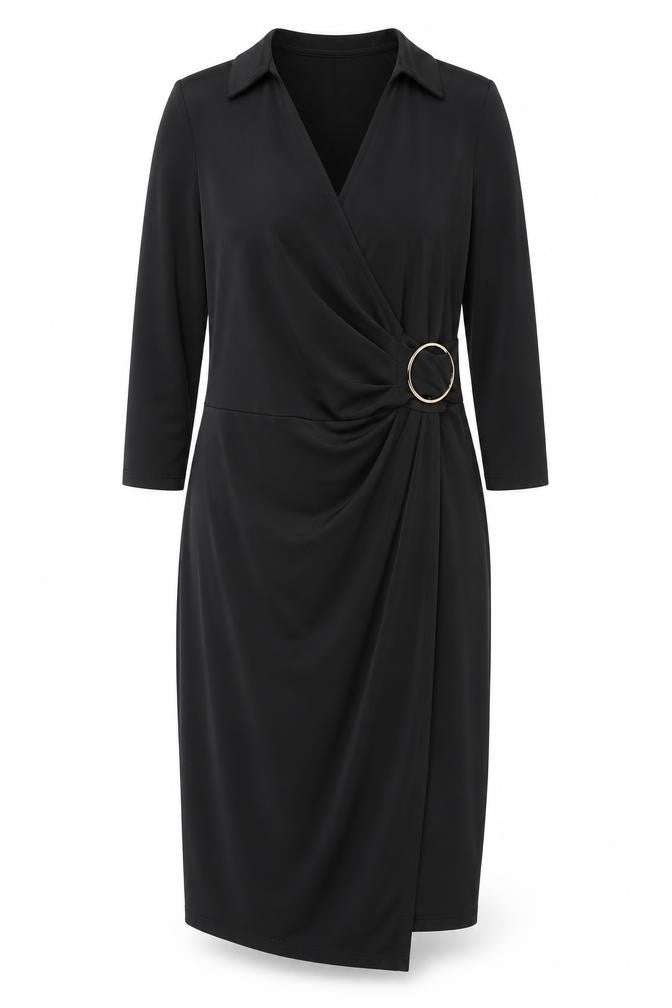 River Island Womens Black Polyester Sheath Size 8 Collared Pullover
