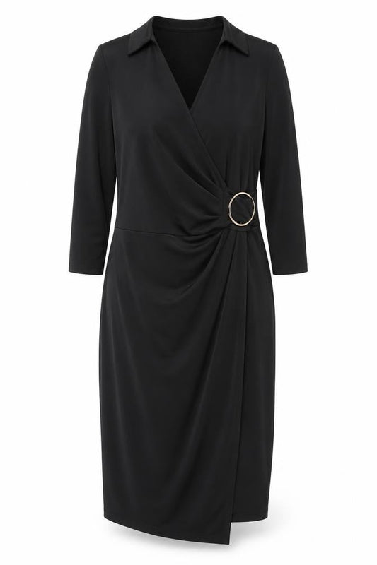 River Island Womens Black Polyester Sheath Size 8 Collared Pullover