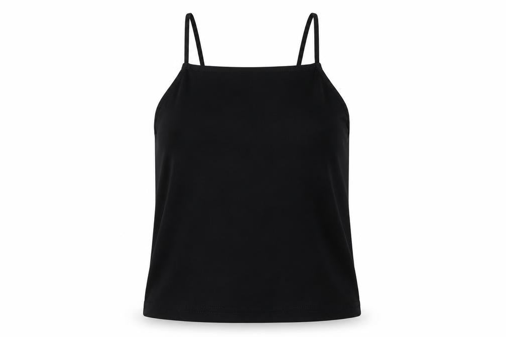 Missguided Womens Black Polyester Basic Tank Size 6 Square Neck