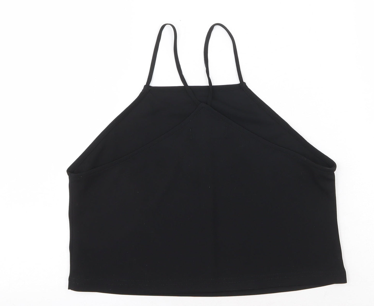 Missguided Womens Black Polyester Basic Tank Size 6 Square Neck