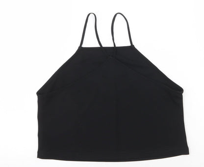 Missguided Womens Black Polyester Basic Tank Size 6 Square Neck