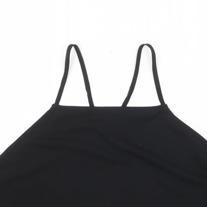 Missguided Womens Black Polyester Basic Tank Size 6 Square Neck