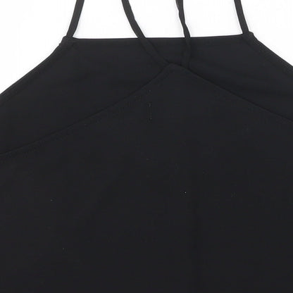 Missguided Womens Black Polyester Basic Tank Size 6 Square Neck